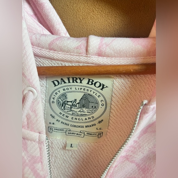 Pink bubblegum dairy boy zip up hoodie - Picture 4 of 6